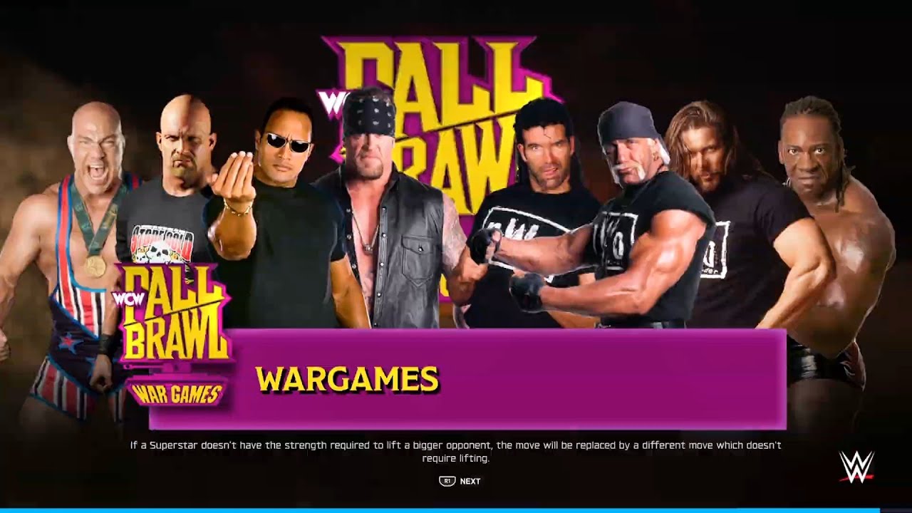 Team Kurt Angle Steve Austin The Rock The Undertaker Vs Team NWO & Booker T WARGAMES Macth WWE 2K25 