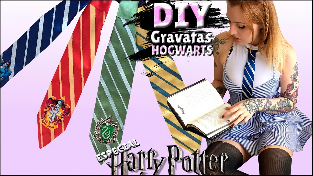 DIY GRAVATAS HARRY POTTER + LOOKBOOK de todas as casas de HOGWARTS