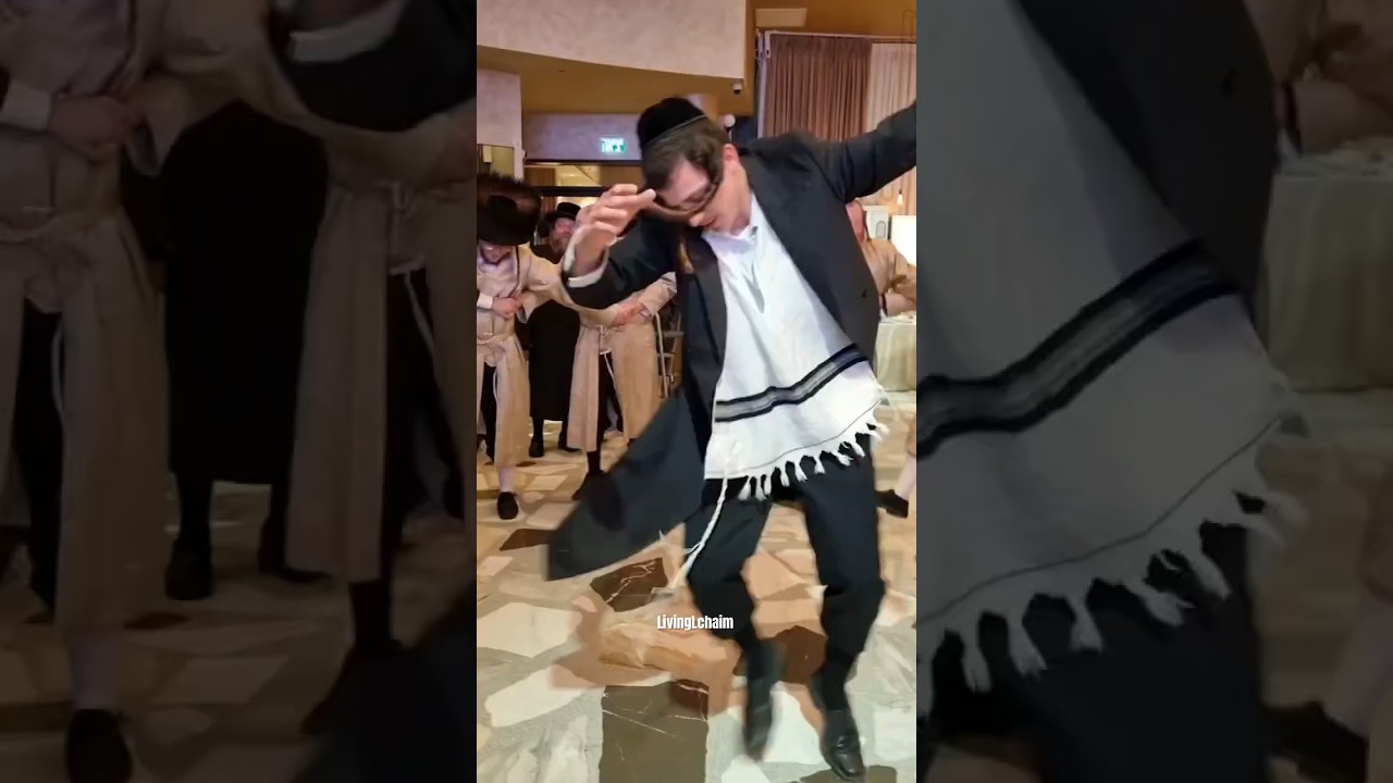 Hasidic Jews dancing at a Jewish wedding. #Israel