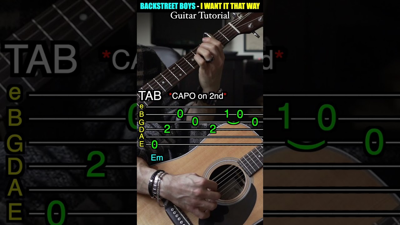 Backstreet Boys - I Want It That Way | Guitar Tutorial (TAB) #shorts