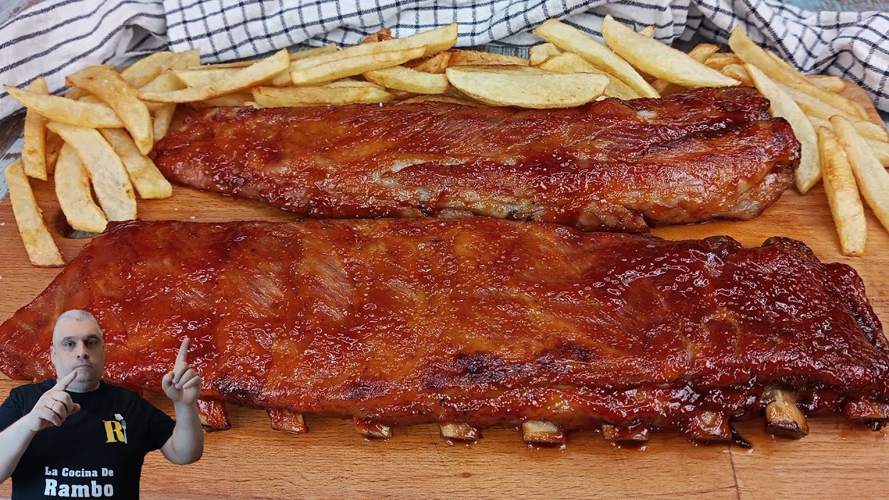 Salsa BBQ.💥Costillas de Cerdo al Horno Con SALSA Barbacoa Casera. ¡AUTÉNTICO SABOR BBQ😋! BRUTAL 🤩
