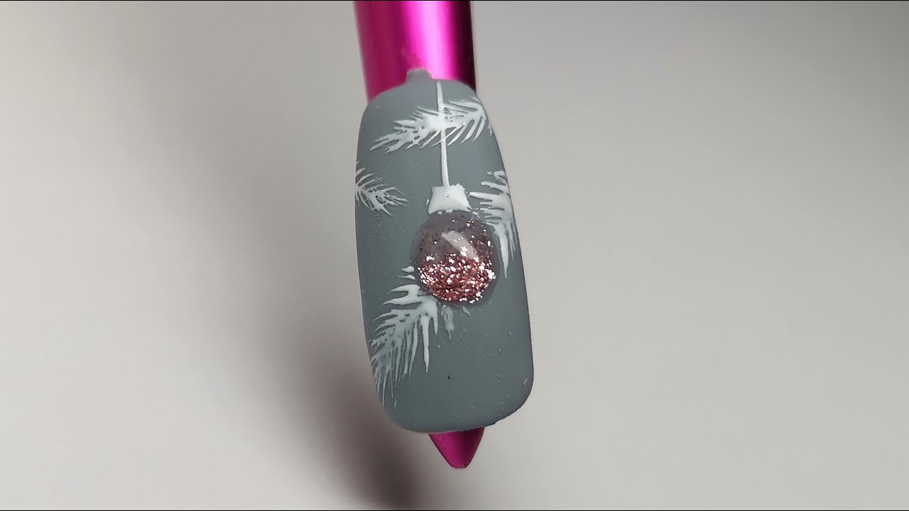 Egyszerű kar&aacute;csonyi k&ouml;r&ouml;mminta / Christmas nail art
