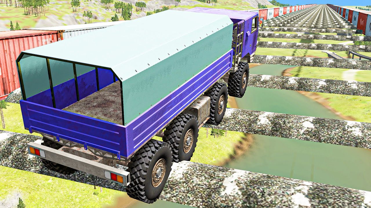 Cars vs Air Speed Bumps at 200+ km/h &ndash; BeamNG.Drive Game