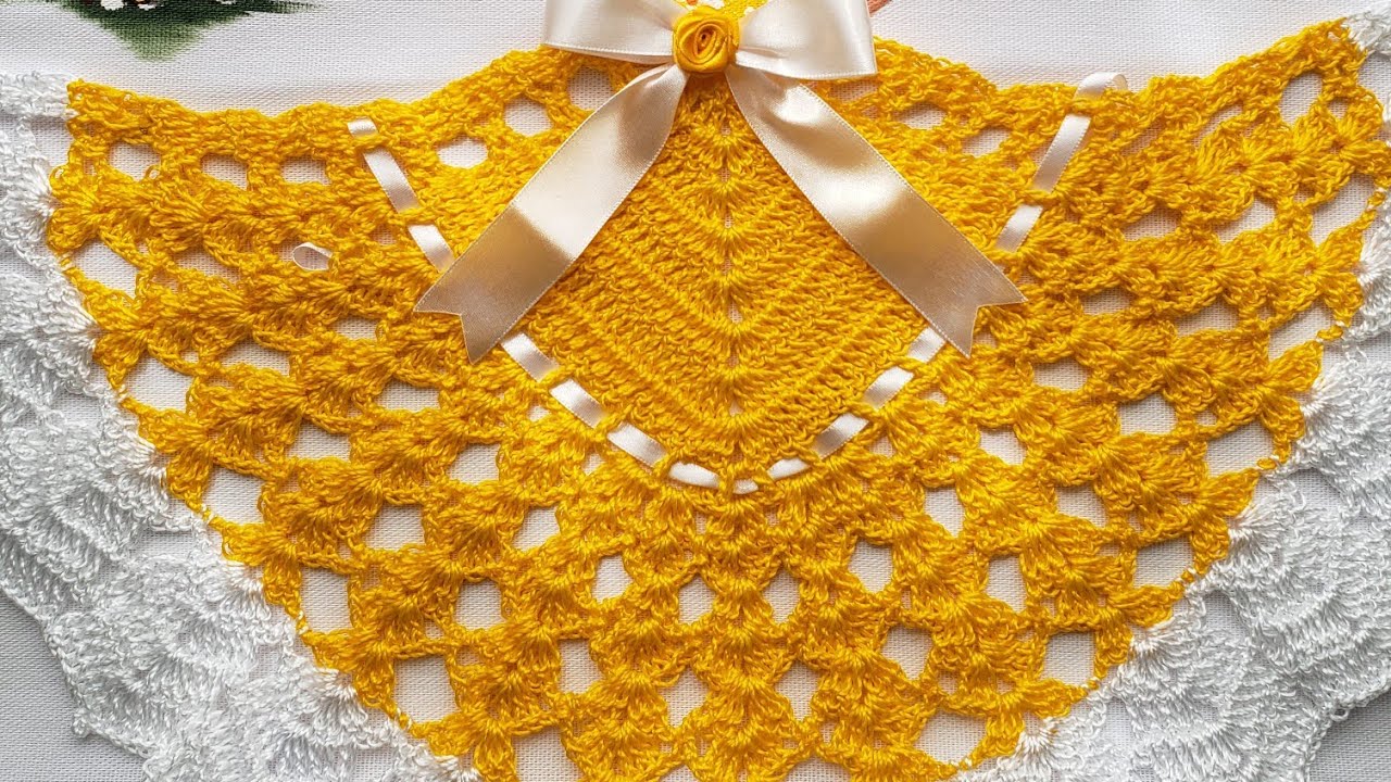 Saia de croche, para boneca em pano de prato, parte 1