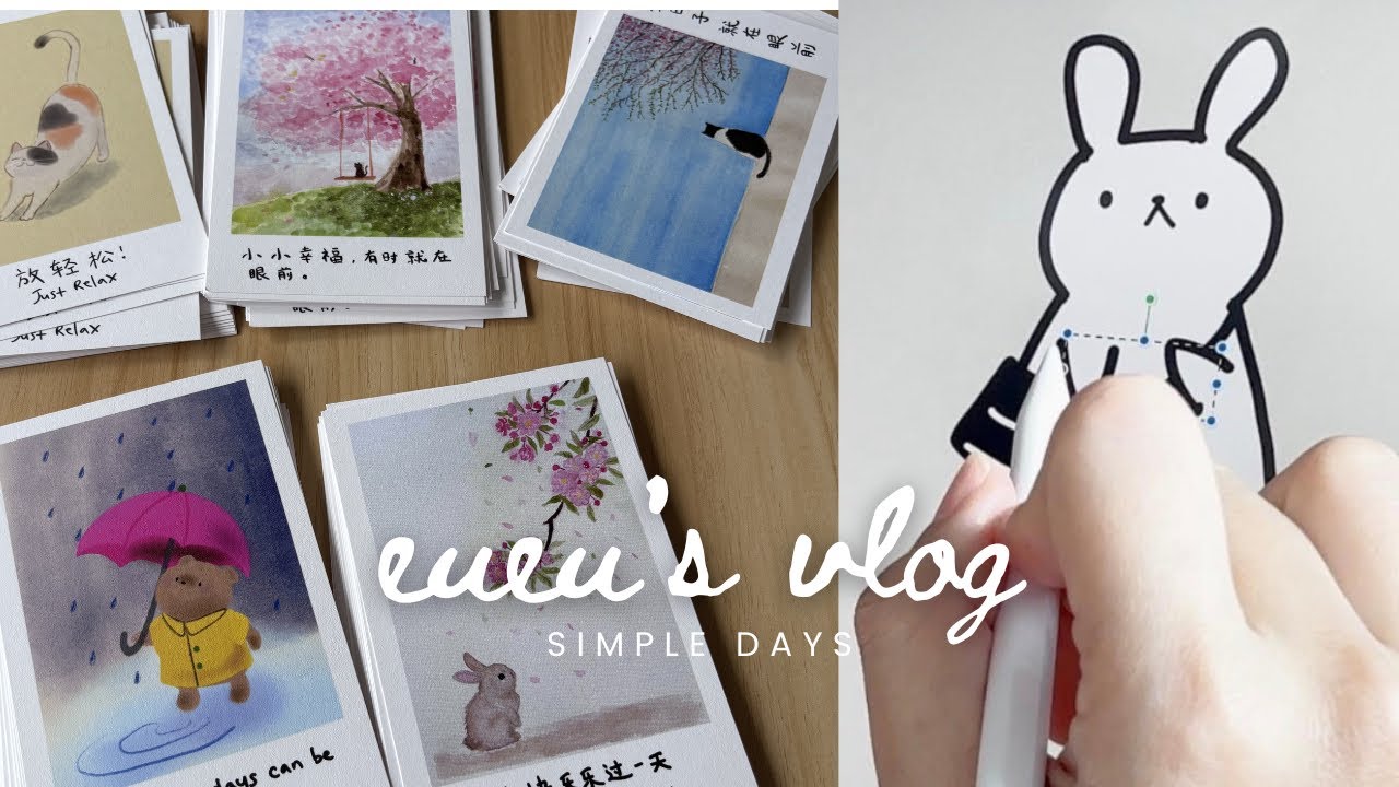 Simple Days: Drawing New Stickers and Postcards, $1 Korean Gelato, Helping out at Qi-Cha