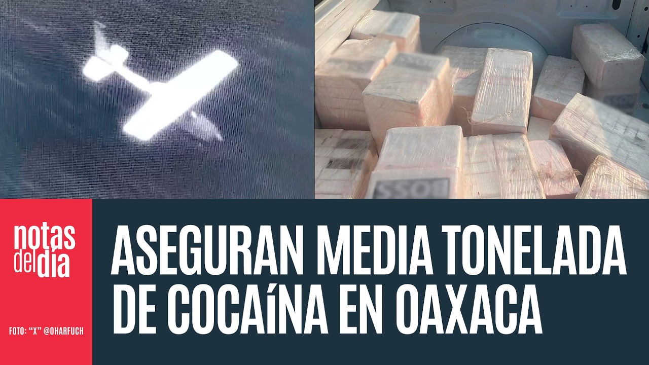 Fuerzas federales aseguran una avioneta y más de media tonelada de cocaína en Oaxaca