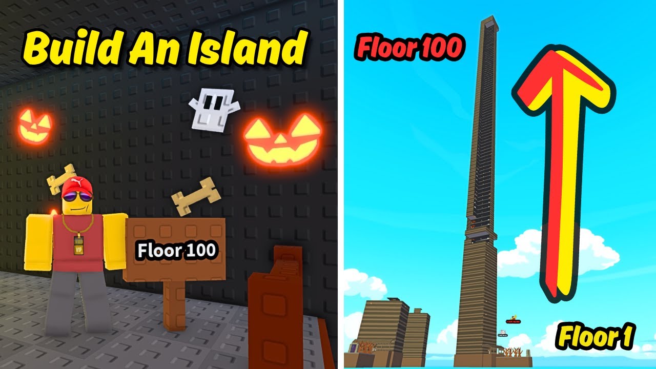 I Built a 100 floors Skyscraper in Roblox Build An Island!