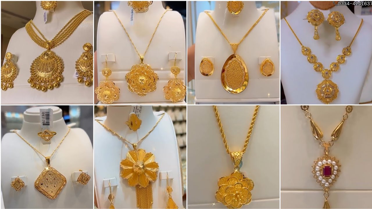 22k Gold Chain pendant set design| Lightweight Gold Necklace set|Royal Pendant set
