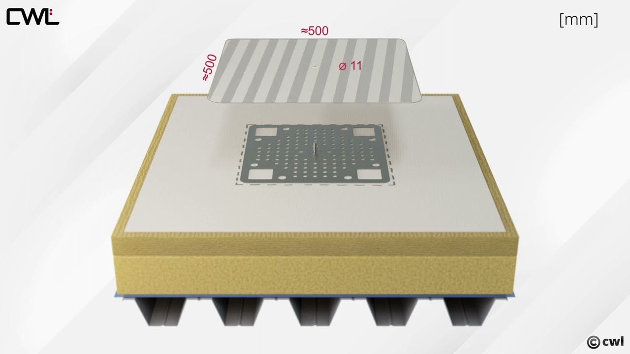Mounting plate 375x375 - synthetic membrane