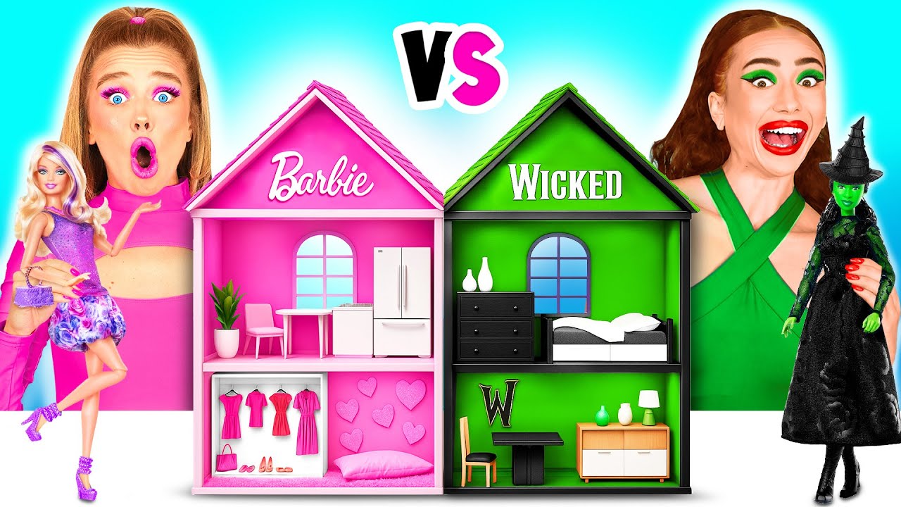 Kami Membangun Rumah Boneka Menakjubkan | Barbie VS Wicked Tantangan BaRaFun Gold Challenge