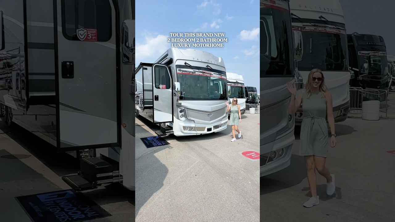 Luxury motorhome that sleeps 8 people 🤯 Tour this new 2026 Fleetwood Palisade 45FS #rv #campervan