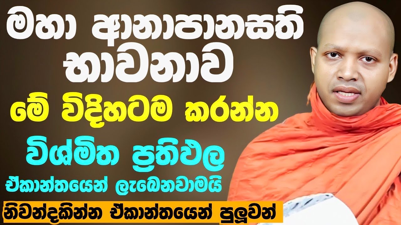 ආනාපානසති භාවනාව මේ විදිහටම කරන්න විශ්මිත ප්‍රතිඵල ඒකාන්තයි | Hasalaka Seelavimala Thero බන Bana