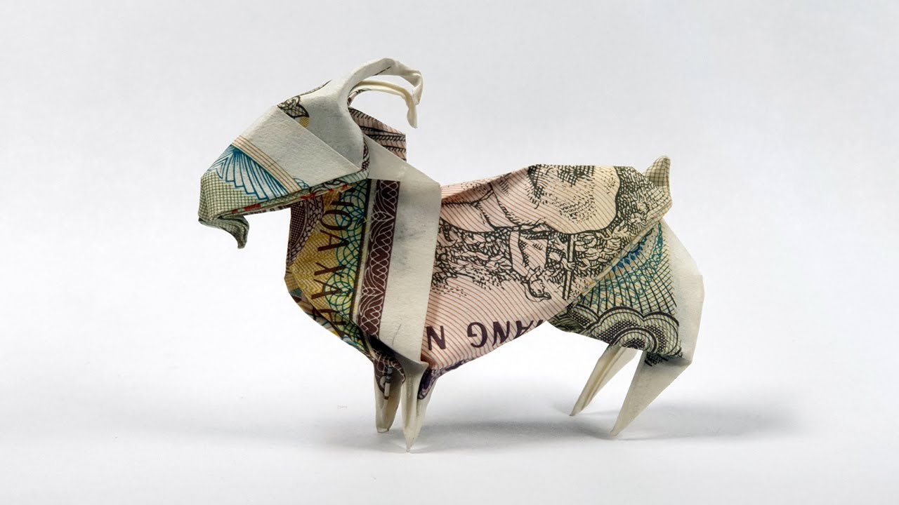 Phong Tran Origami | Money size 1x2 | Origami Goat | Money Origami