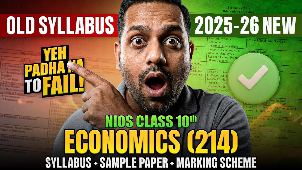 NIOS Class 10 Economics 214 Syllabus 2026 | NIOS Economics 214 Syllabus full explanation