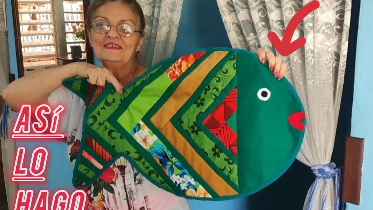 Cómo hacer una alfombra en forma de pez 🐠.✂️🧵. Ideas creativas.