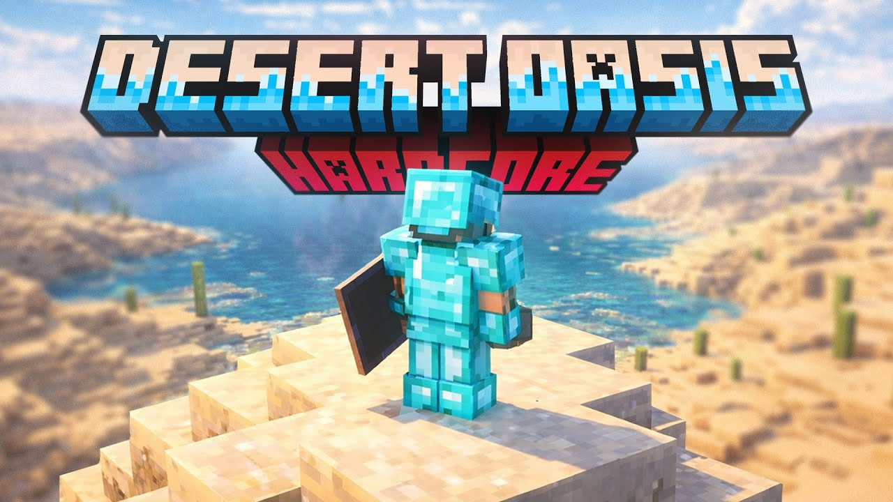 SURVIVING A HARDCORE MINECRAFT DESERT OASIS (full movie)