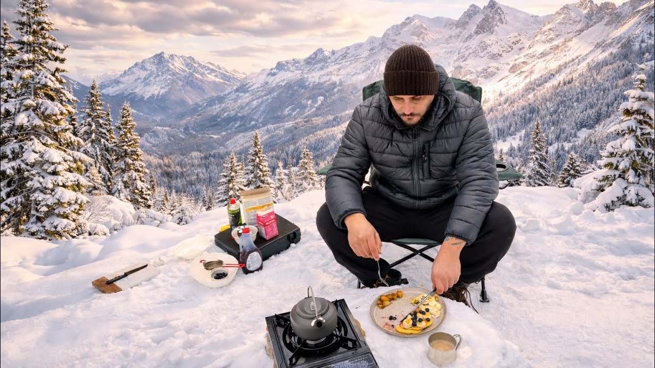 Outdoor Breakfast Cooking in Snow ❄️| Peaceful Winter Life