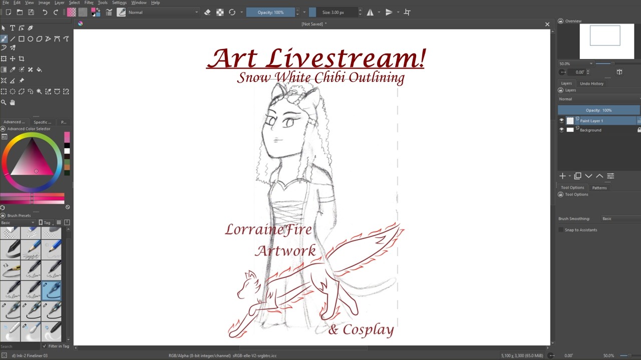 Art Stream: Snow White Chibi Outline