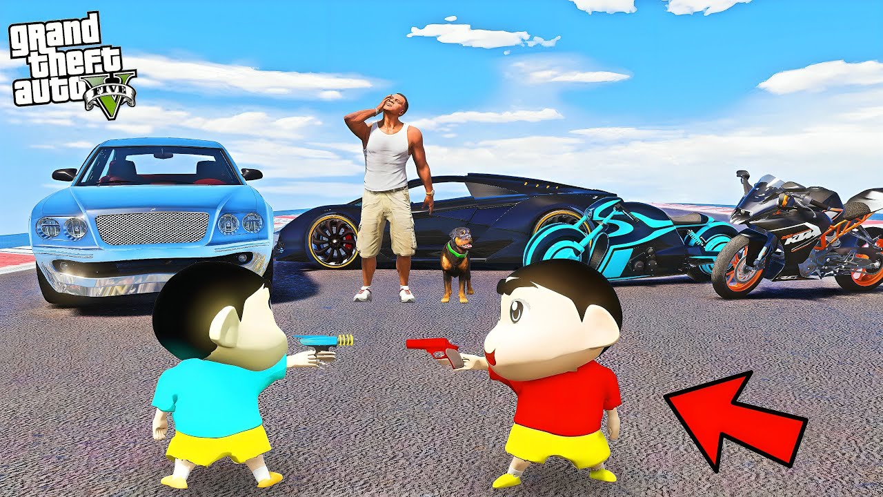 GTA V : Shinchan & Bluechan Fight Don To Save Franklin in GTA 5 ! in Telugu