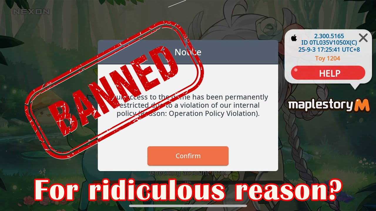 Maplestory M dislikes F2P players by banning them?