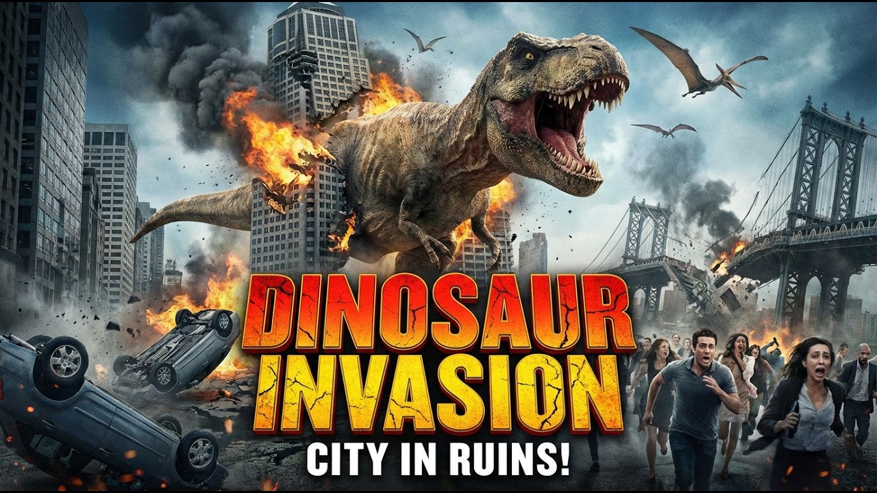 DINO INVASION! Giant Dinosaurs Attack Modern City! Rex, Tera & Spike in Action