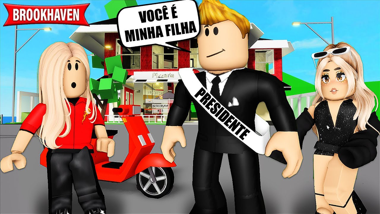 A MENINA DA PIZZARIA É FILHA DO PRESIDENTE | PARTE 1 Historinhas Brookhaven RP | Roblox