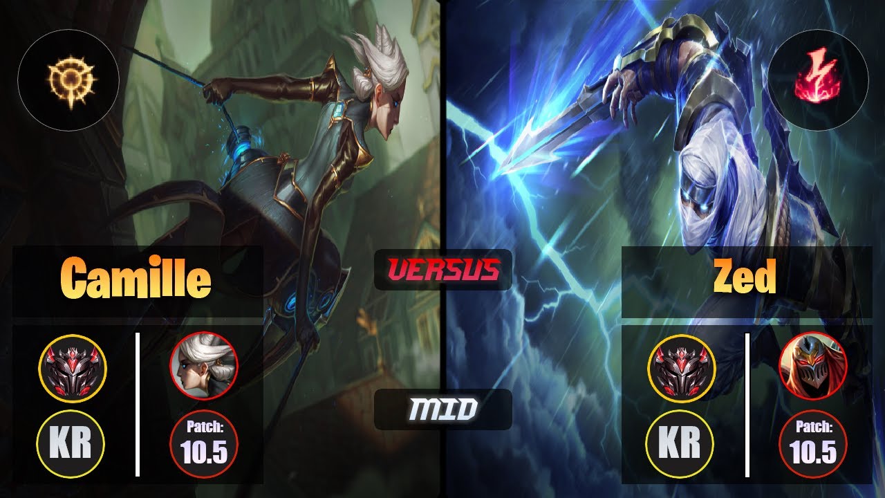 GrandMaster CAMILLE [Press the Attack] (Mid) VS  ZED - Grandmaster KR Patch 10.5