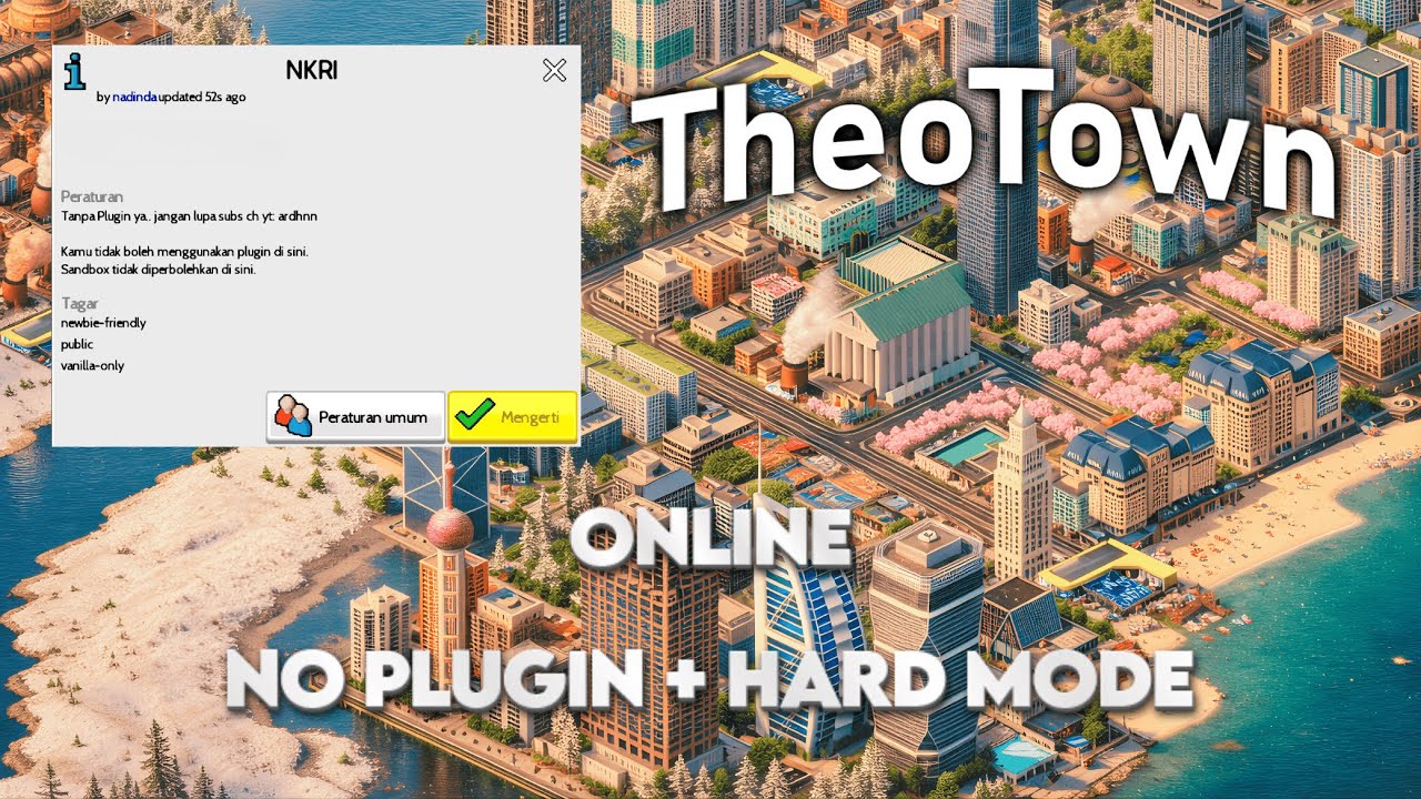 DAY 10 CHALLENGE KITA MAIN KOTA ONLINE TANPA PLUGIN + MODE HARD! - Theotowon