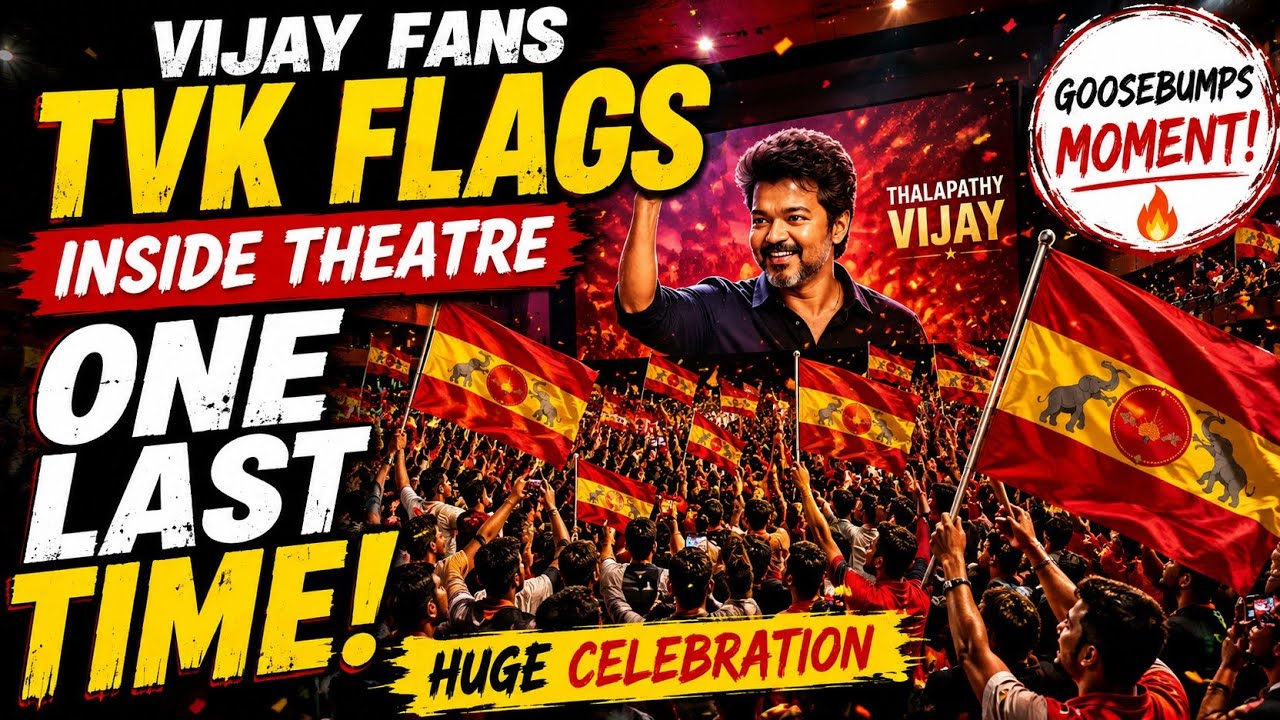 🔥 Vijay Fans Wave TVK Flags Inside Theatre for the LAST TIME! 🤯 Goosebumps Celebration