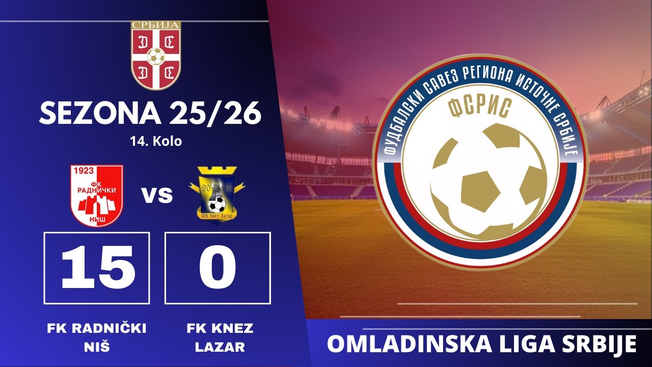 FK Radnički Niš-FK Knez Lazar (14. Kolo Omladinska Liga Srbije 25/26)