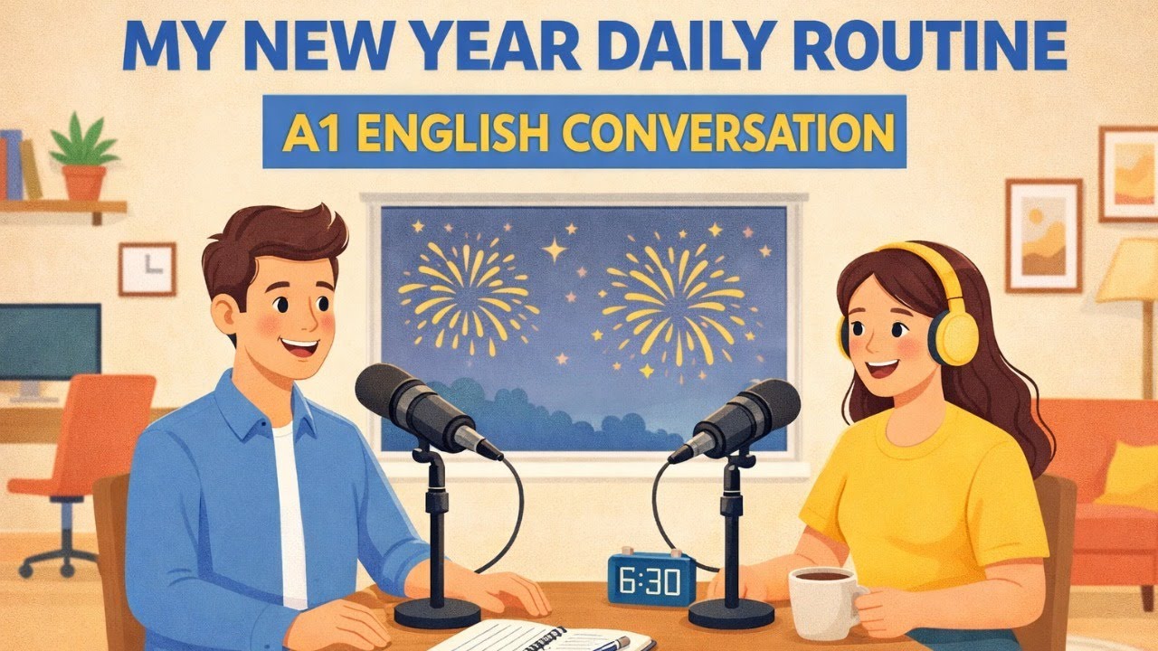 My New Year Daily Routine | English Podcast | A1 Listening Practice