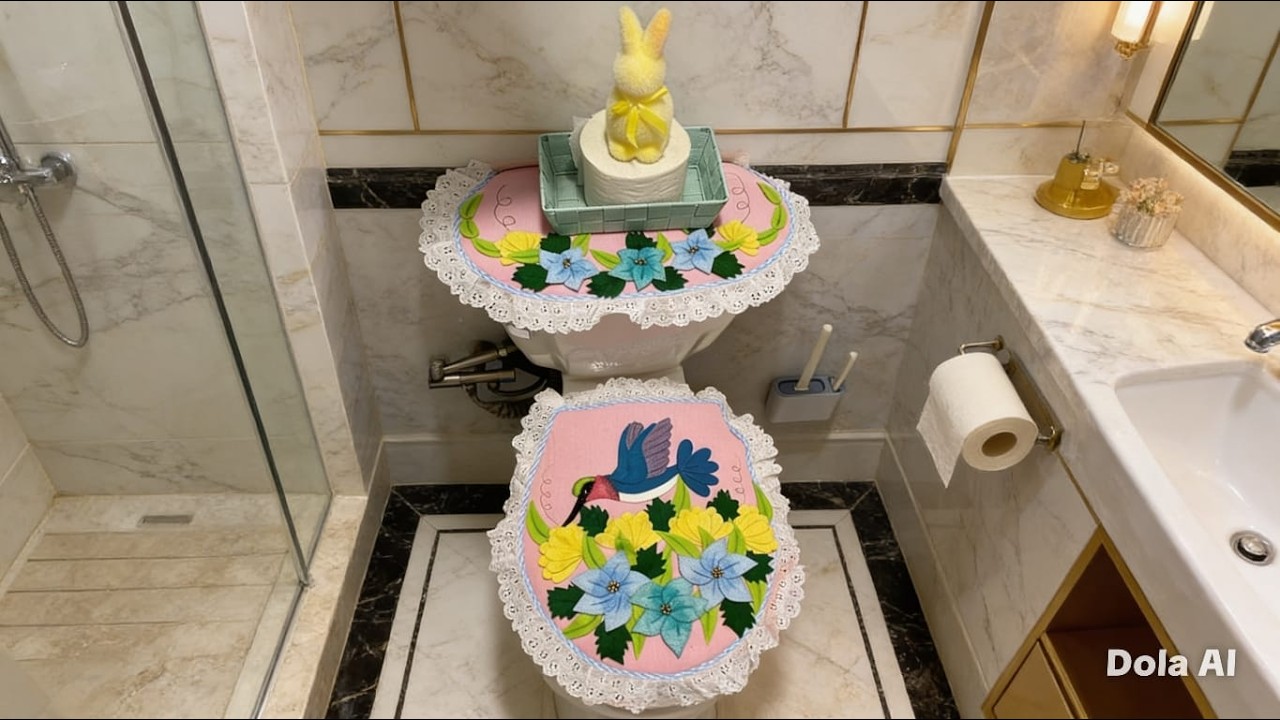 Juego de baño colibri  primavera / Ana Li Baez