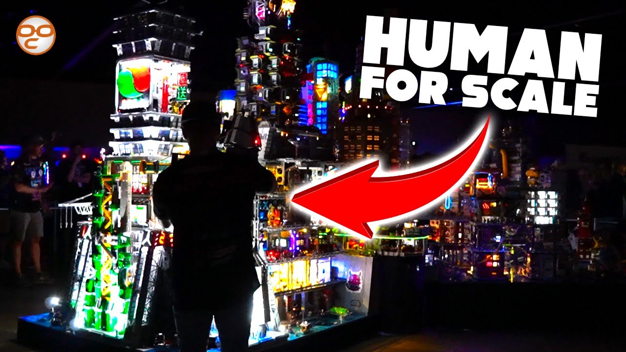 INCREDIBLE 2 Million+ LEGO Bricks Cyberpunk City MOC! | Night Tour