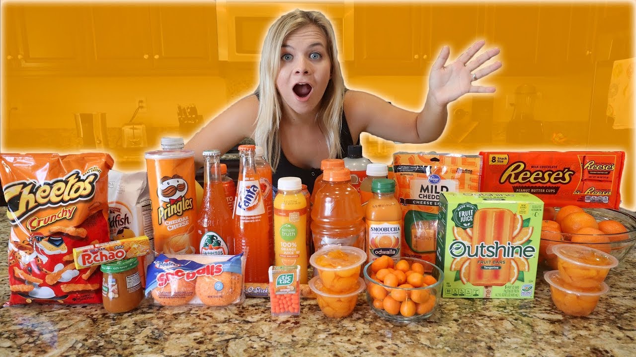Eating Only ORANGE FOODS For 24 HOURS!