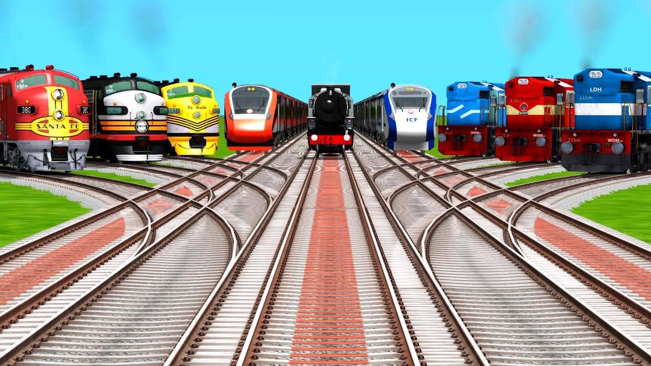 All Steam Engine Vs Vanda Bharat Express Crossing At Bumpy Railroad Tracks | train simulator classic