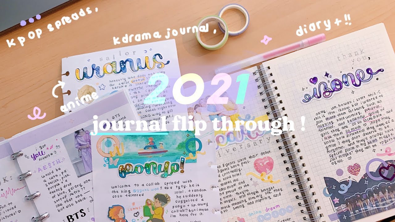 📧 ✧︎ 2021 journal flip through ! — 3rd kpop journal, diary, drama & anime journal
