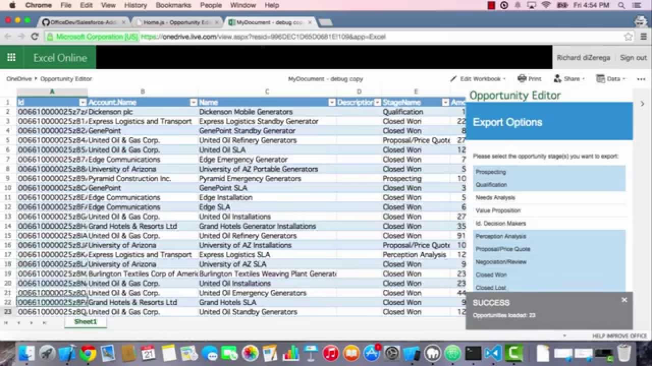 Salesforce Office Add-in Workshop - Exercise 3