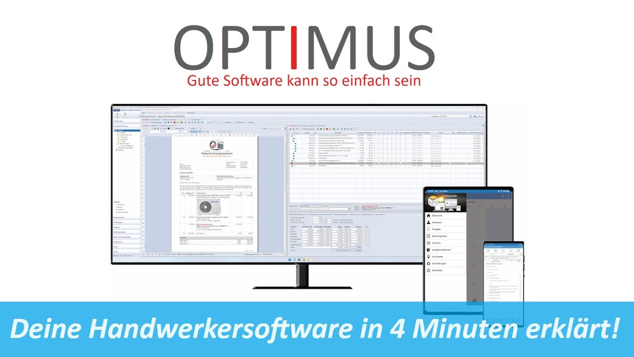 Optimus - Deine Handwerkersoftware in 4 Minuten erkl&auml;rt