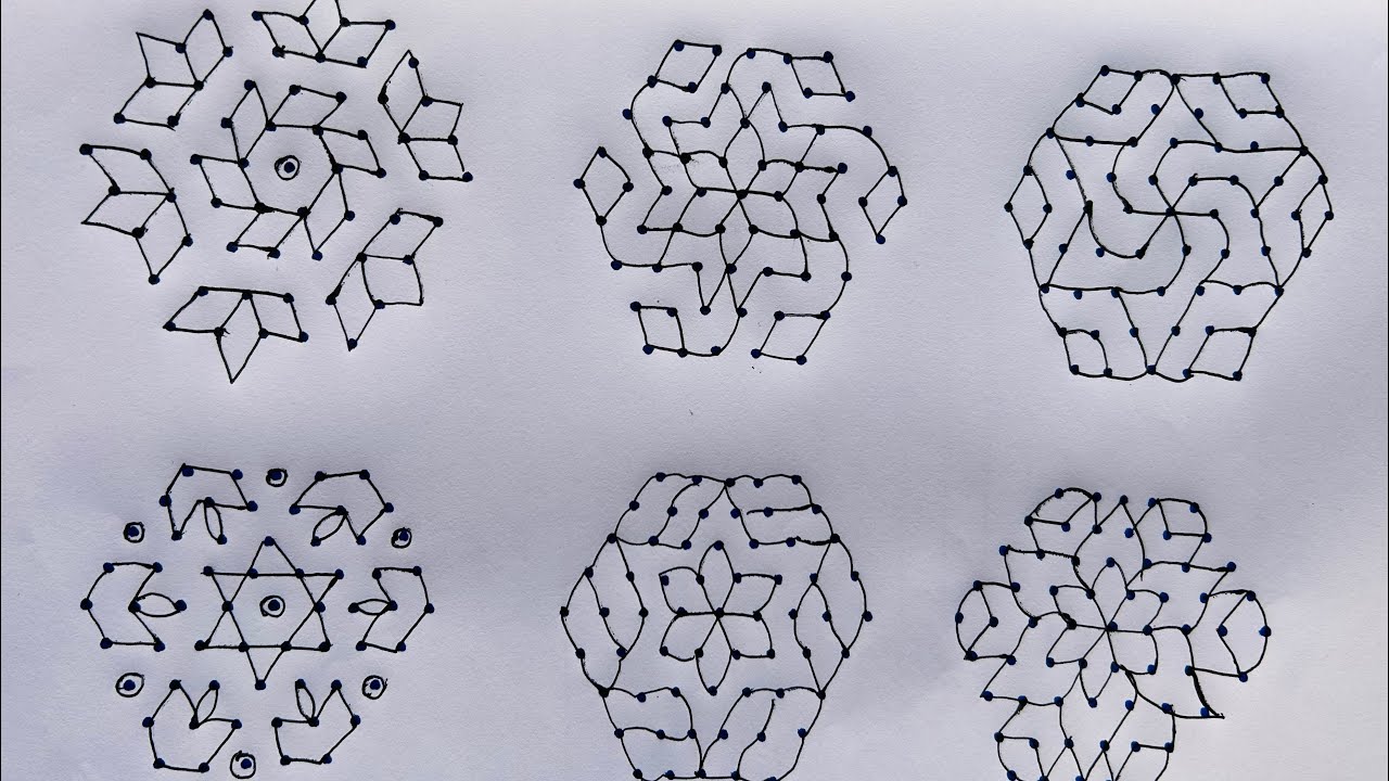 9X5dots easy rangoli designs for beginners I simple Kolam designs #easyrangoli #easykolam #art 