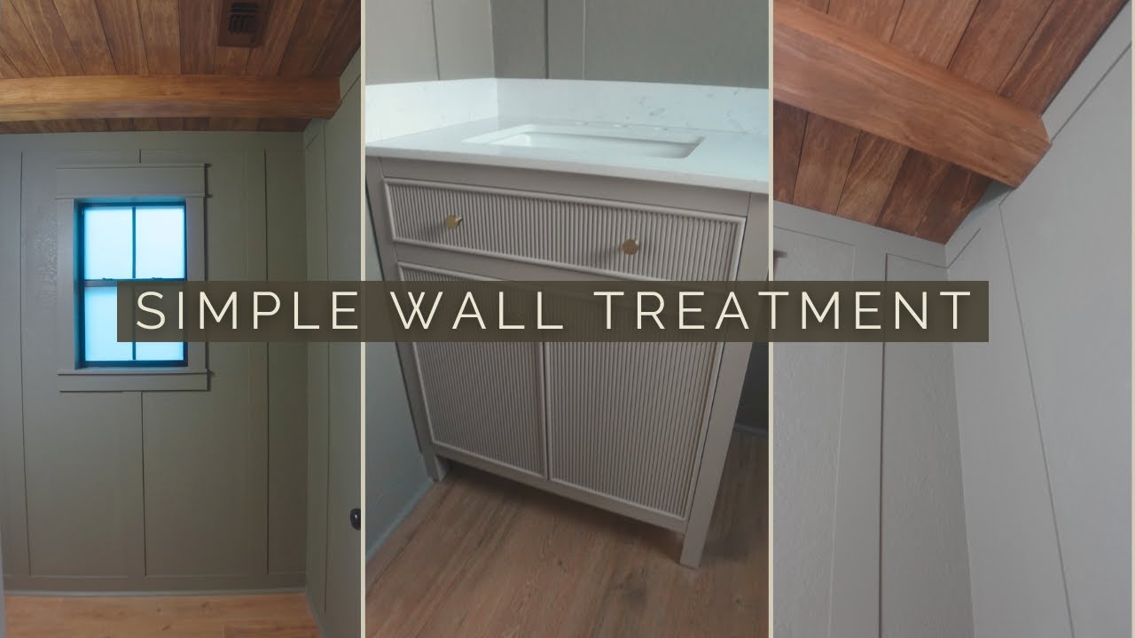 EASY WALL TREATMENT + NEW VANITY | Half Bath Re-do