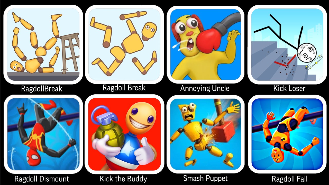 Roblox,Sprunki Survival,Ragdoll Dummy,Kick the Buddy,Ragdoll Break,Annoying Uncle Punch,Kick Loser