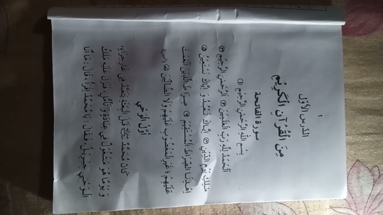 Class 10 Arabic chapter 1 Minal Quranil karim