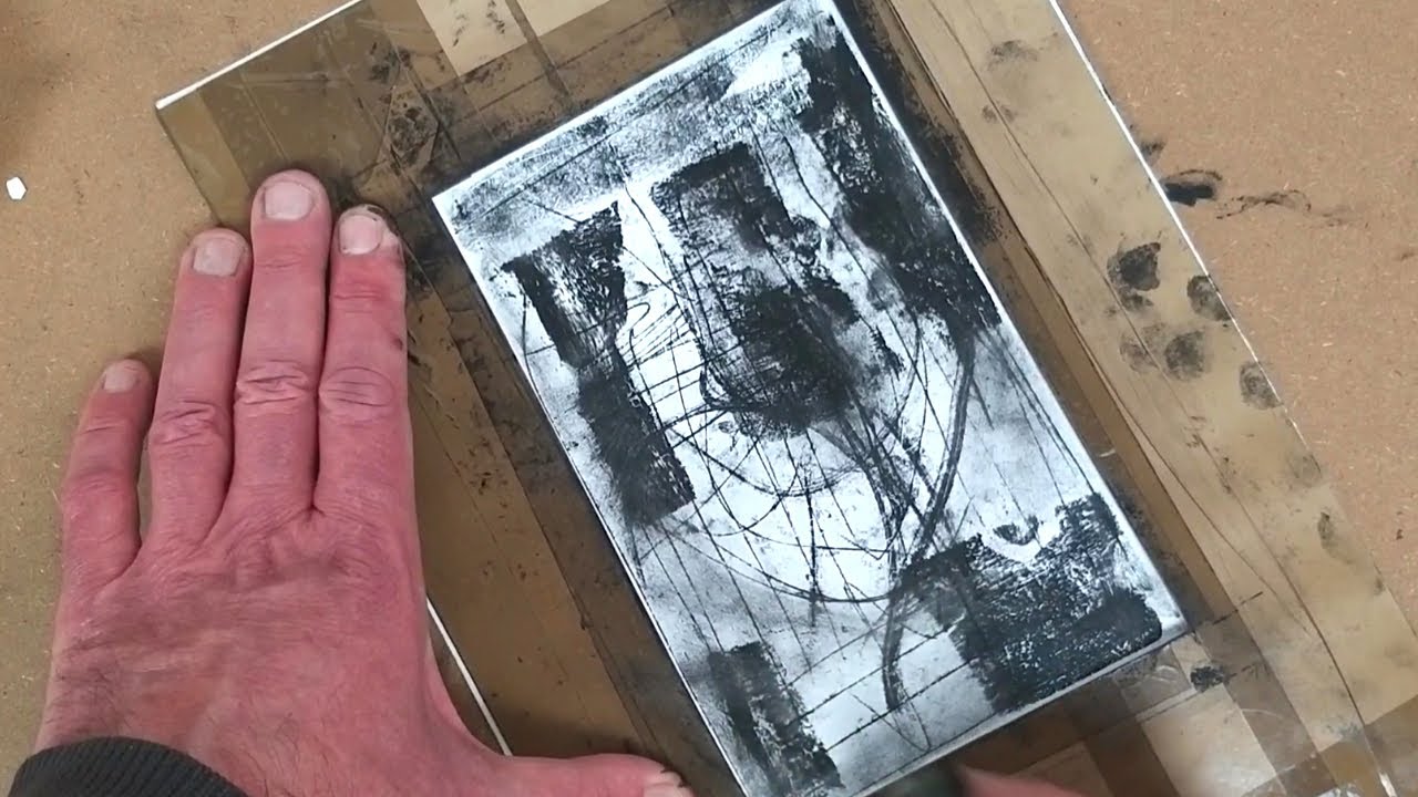 Simple monoprinting technique with oil stick