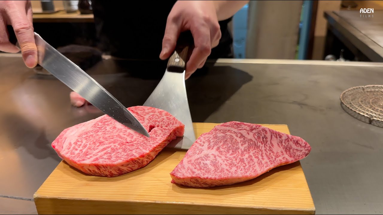 Говядина Кобе с толстой хрустящей корочкой - шеф-повар Rare Teppanyaki