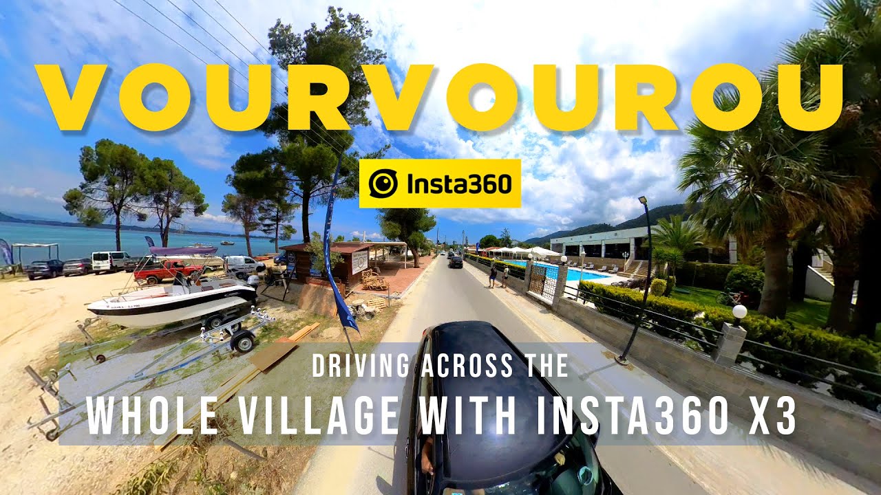 Vourvourou Sithonia Halkidiki Greece, Driving Across The Whole Village from Karydi Beach Insta360X3🌀