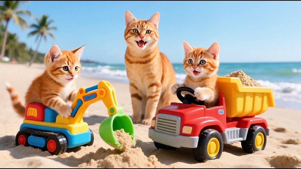 Mama Cat Trims Fur on the Farm and Makes Tiger Hat For Kittens At Home🐾🎩🐯