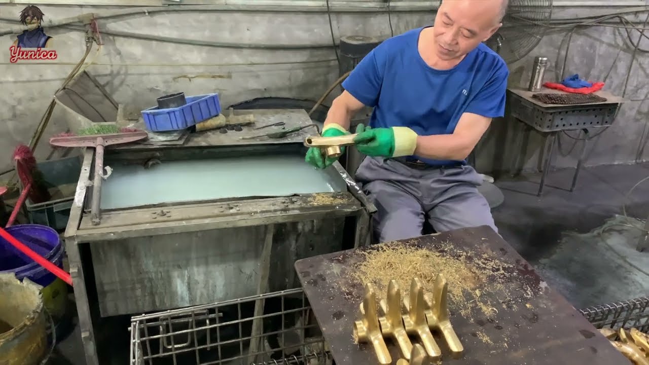 The process of mass production of shower faucets. Faucet factory exporting to the U.S. market