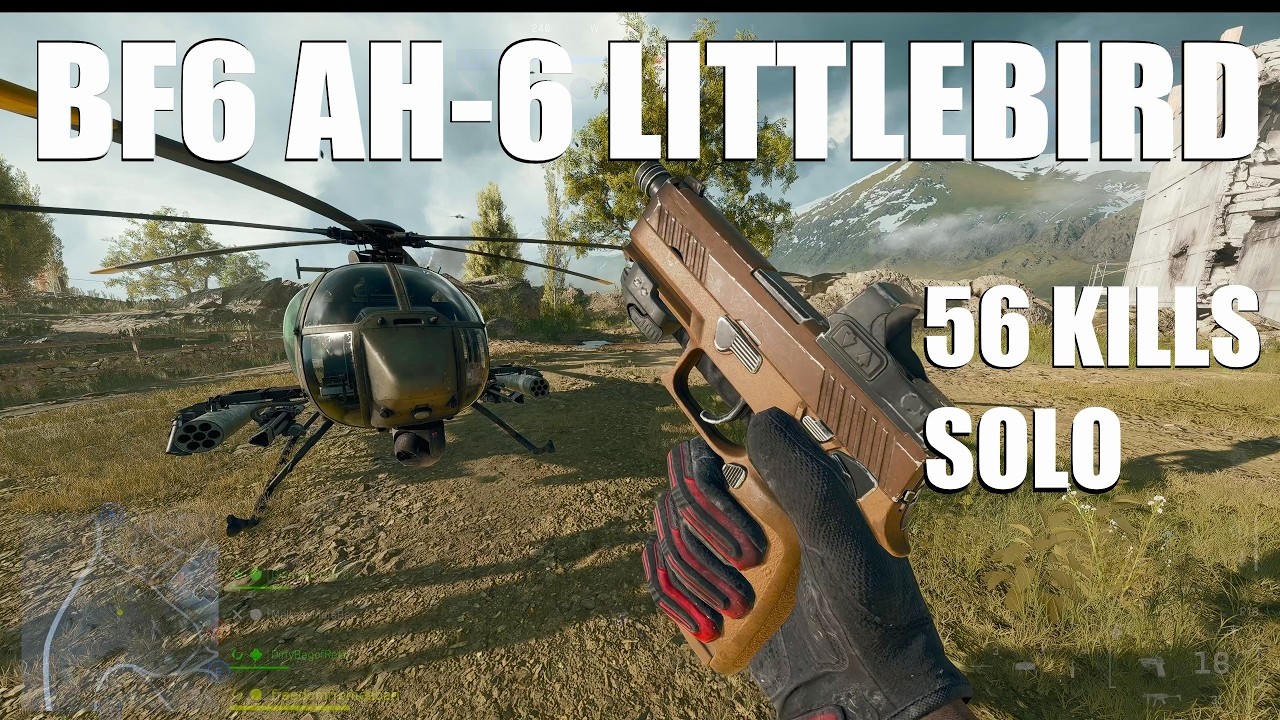 AH-6 LittleBird Rampage 56kills SOLO Pilot on Mirak Valley (Road To Mastery)