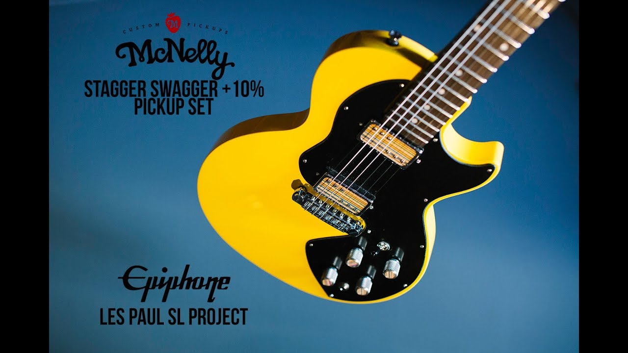 Epiphone Les Paul SL project guitar with McNelly Stagger Swagger +10% wind pickup set