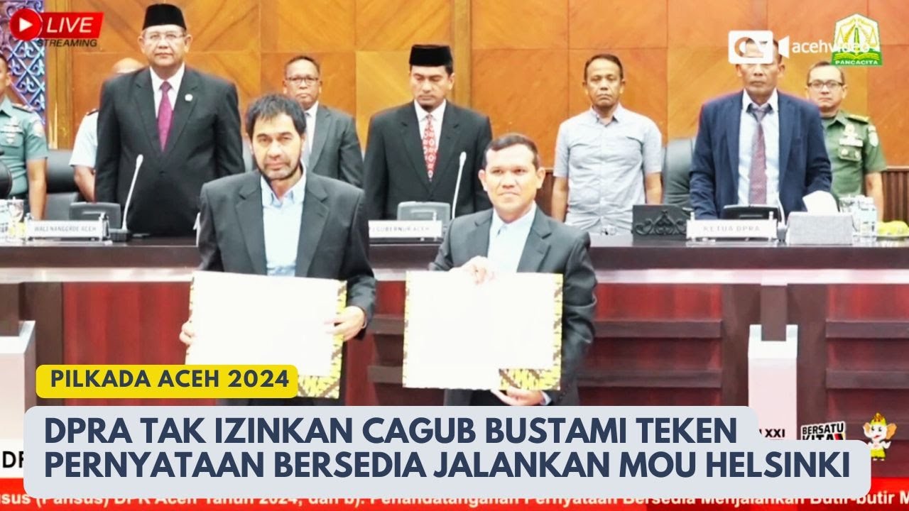 [Full] Momen Anggota DPRA Tak Izinkan Cagub Bustami Teken Pernyataan Bersedia Jalankan MoU Helsinki